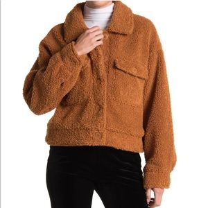 Sanctuary Faux Shearling Crop Trucker Jacket